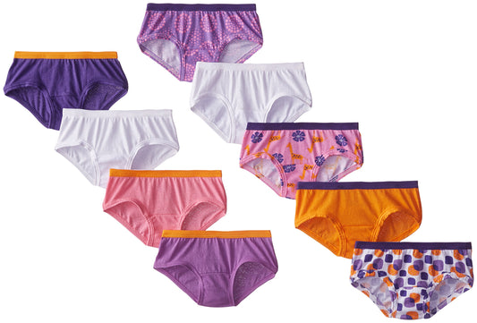 Fruit of the Loom Girls' Low Rise Brief Multipacks, 9 Pack-Fashion Assorted, 6