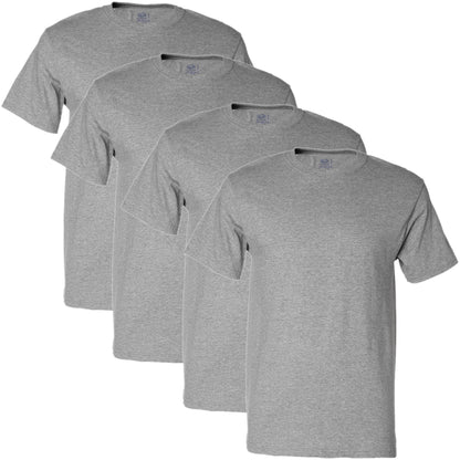 Fruit of the Loom Men's Lightweight Cotton Tees (Short & Long Sleeve), Crew-4 Pack-White, X-Large