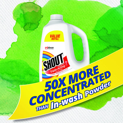 Shout Triple-Acting Laundry Stain Remover for Everyday Stains Liquid Refill, 60 fl oz - Pack of 6