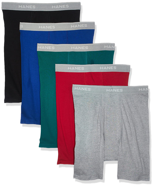 Hanes byHanes Men's Classics 5 Pack Boxer Brief (Assorted, Blue, Size XXX-Large