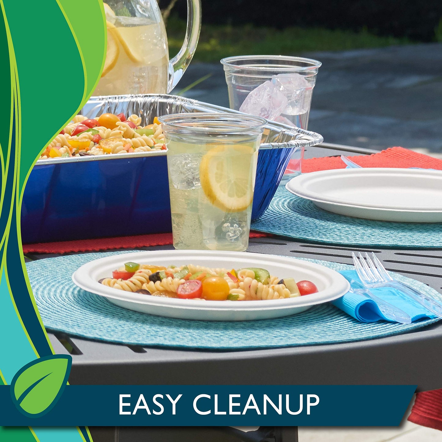 Hefty EcoSave Disposable Plates, Made from Plant Based Materials, Heavy Duty Paper Plates, 10 ⅛ Inch Disposable Plates (16 Count, Pack of 4)