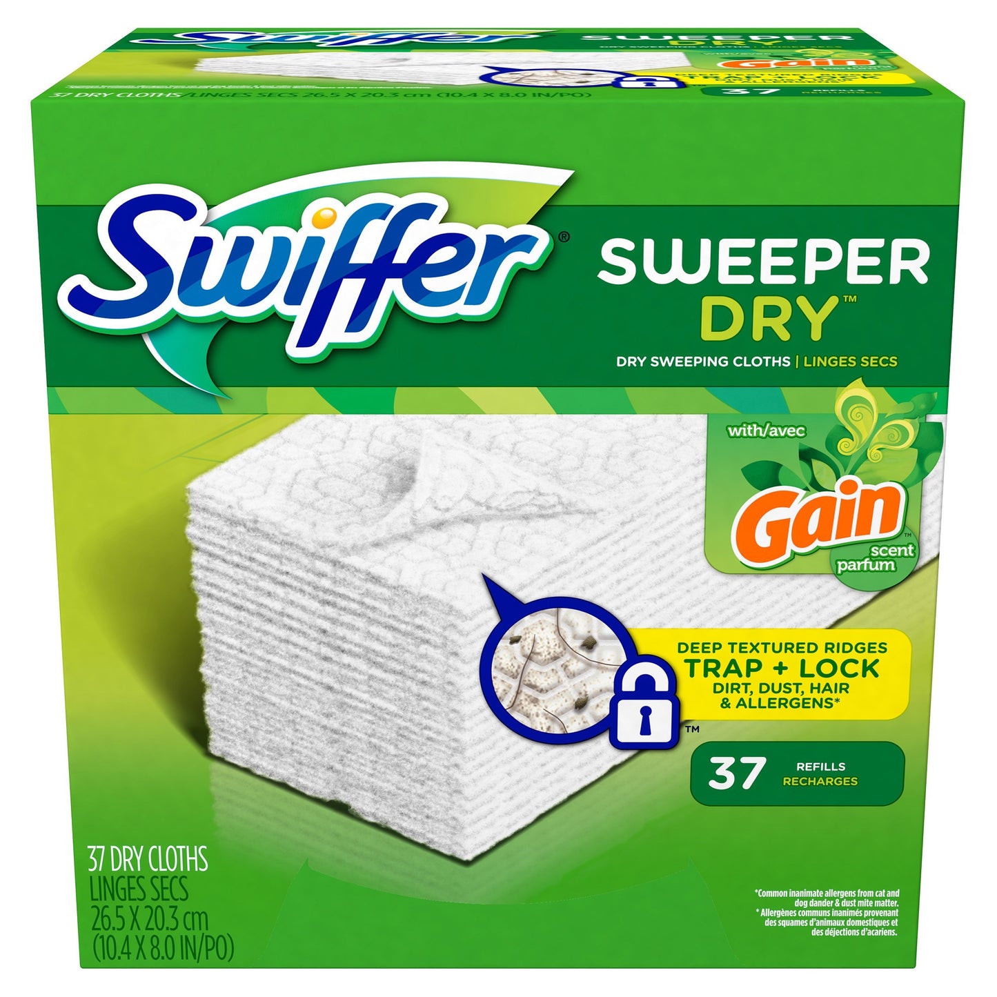 Swiffer Sweeper Dry Sweeping Pad Refills for Floor mop Gain Scent, 37 Count
