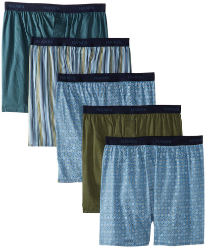 Hanes Ultimate Men's 5-Pack Woven Boxer-Colors May Vary, Assorted Print, X-Large