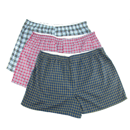 Fruit of The Loom Big Man's Assorted Tartan Woven Boxers - 3, Assorted, Size 4.0