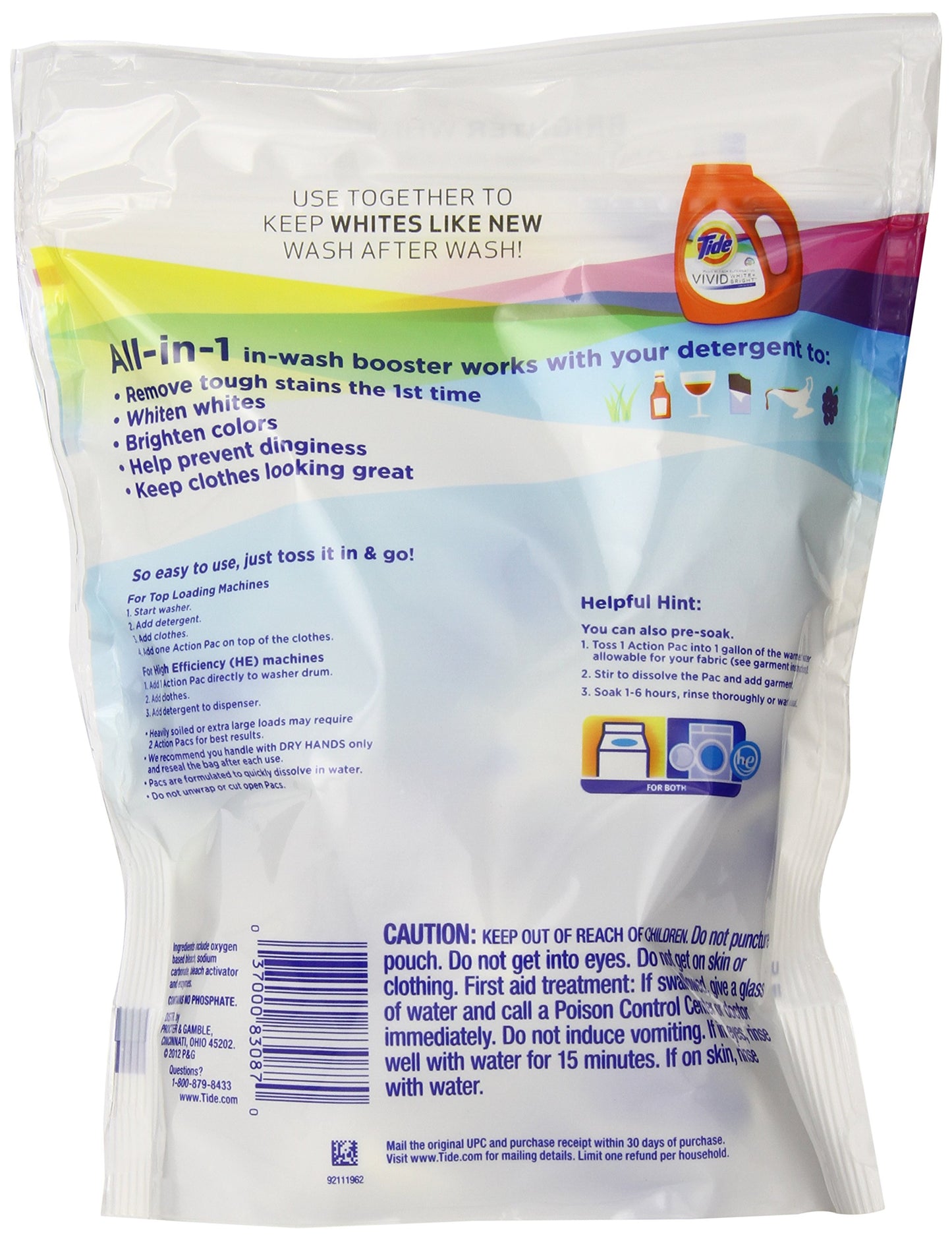 TIDE Boost Plus Bleach 18 Count, 14.1 Oz (Pack of 4)