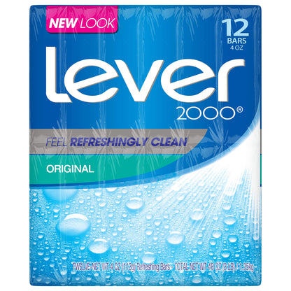 Lever 2000 Bar Soap, Original 4 Ounce 2-Packs of 12 Bars