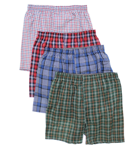 Hanes Ultimate Men's 4-Pack Platinum Tartan Boxer, Assorted, Small
