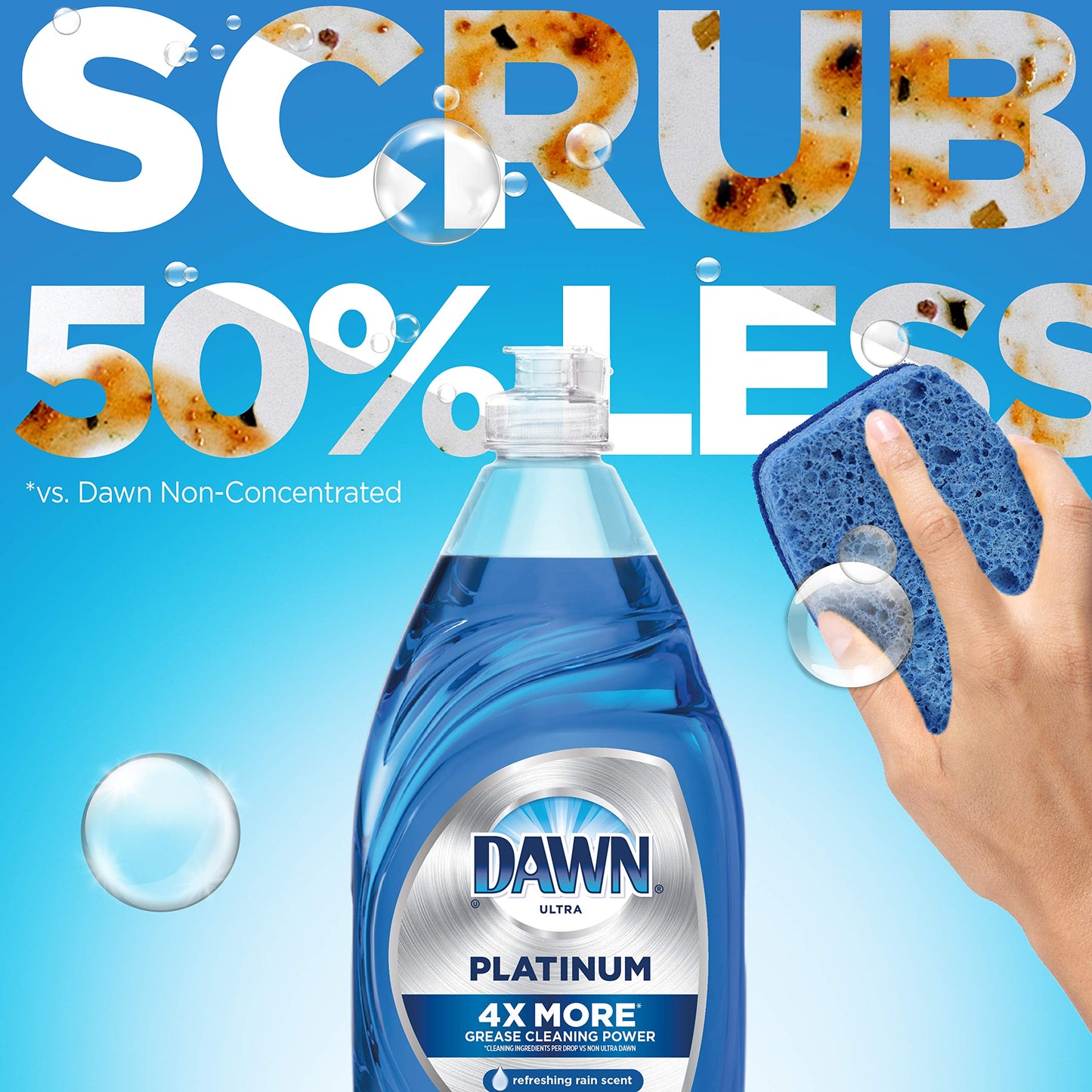 Dawn Platinum Dishwashing Liquid Dish Soap, Refreshing Rain Scent, 24 Fl Oz