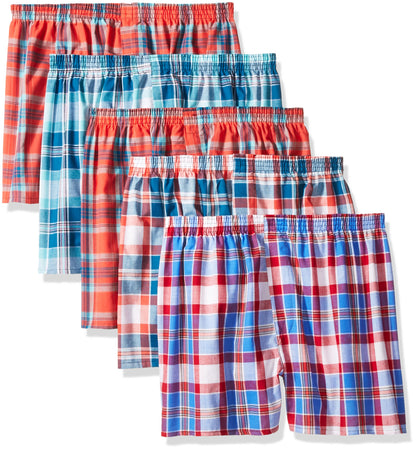 Hanes Boys' 4 Pack Ultimate Comfort Flex Printed Boxer Brief, Assorted, X-Large