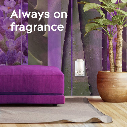 Glade PlugIns Refills Air Freshener Starter Kit, Scented and Essential Oils for Home and Bathroom, Lavender & Aloe, 3.35 Fl Oz, 1 Warmer + 5 Refills