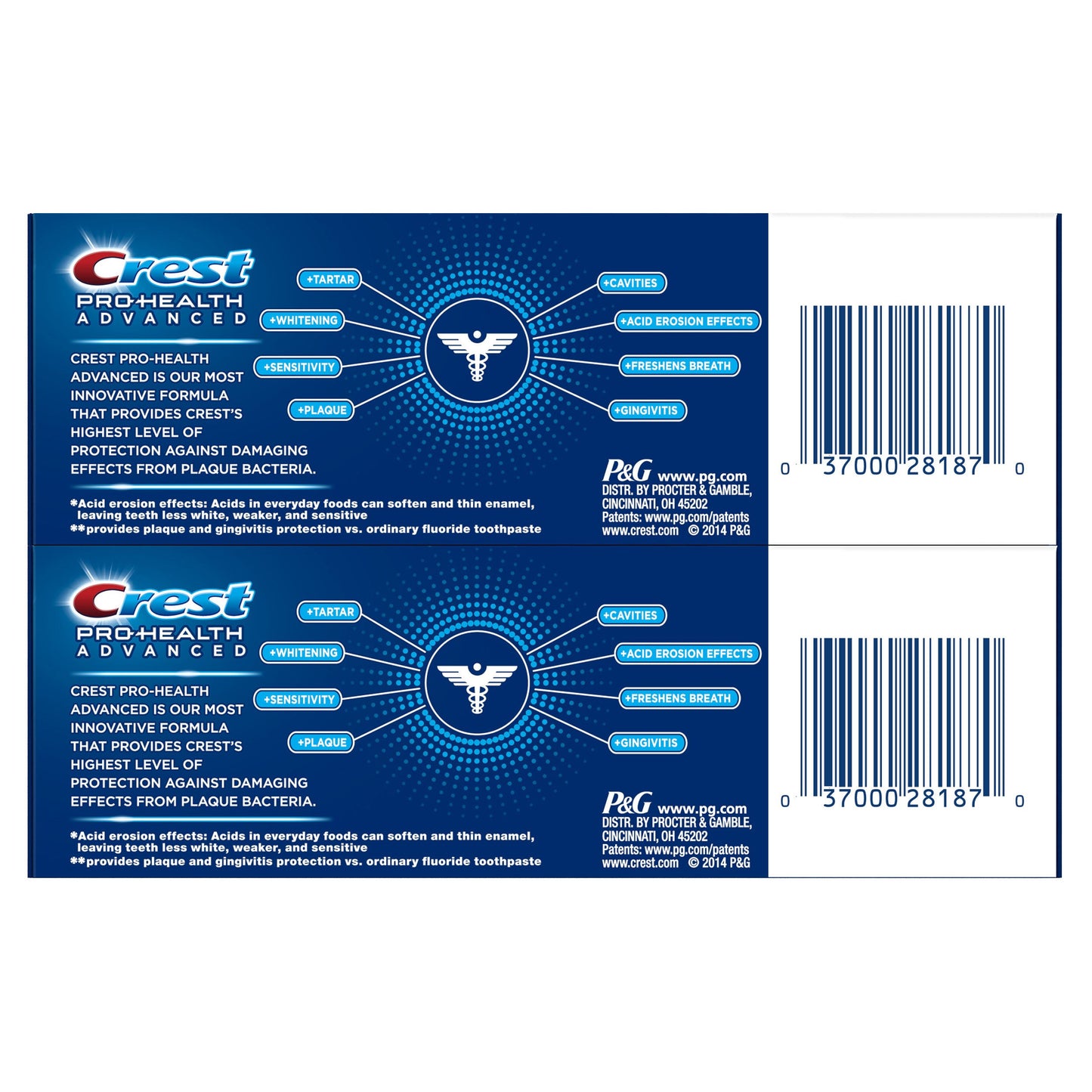 Crest Pro-Health Advanced Smooth Mint Toothpaste 4 oz, Twin Pack, (Packaging may vary)