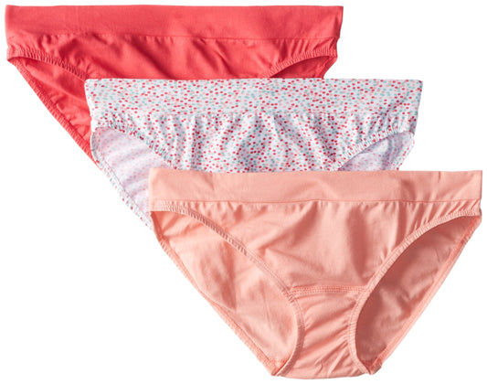 Fruit of the Loom Women's 3 Pack Cotton Stretch Bikini Panties, Assorted, 8