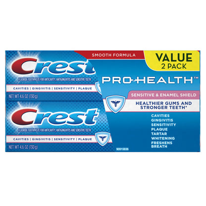 Crest Pro-Health Sensitive & Enamel Shield Toothpaste, 4.6 Ounce (Pack of 2)
