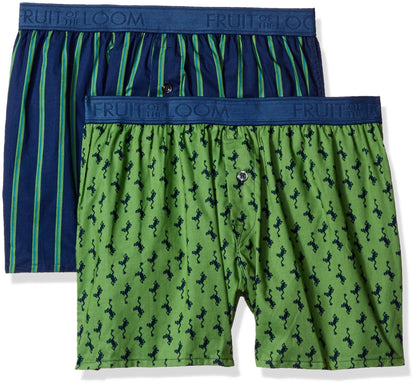 Fruit of the Loom Men's Cotton Stretch Boxer (Pack of 2), Assorted, X-Large