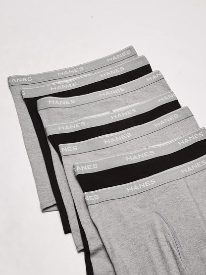 Hanes Men's Boxer Briefs with Comfort Flex Waistband Black/Grey, Black, Size 5.0