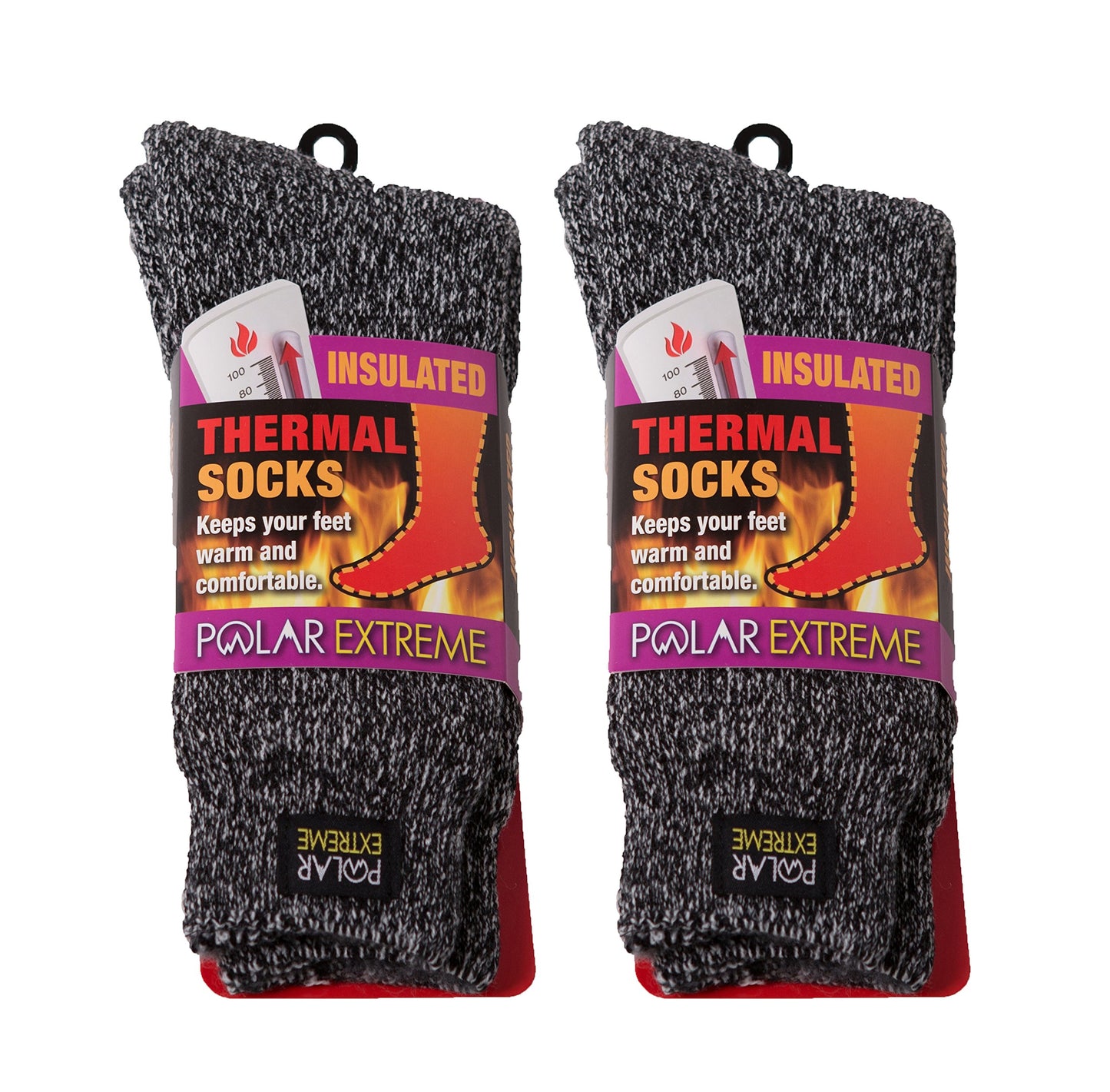 Polar Extreme Ladies Heat Socks, 2 Pair, Size 9-11,
