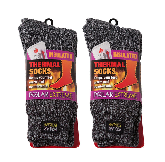 Polar Extreme Ladies Heat Socks, 2 Pair, Size 9-11,