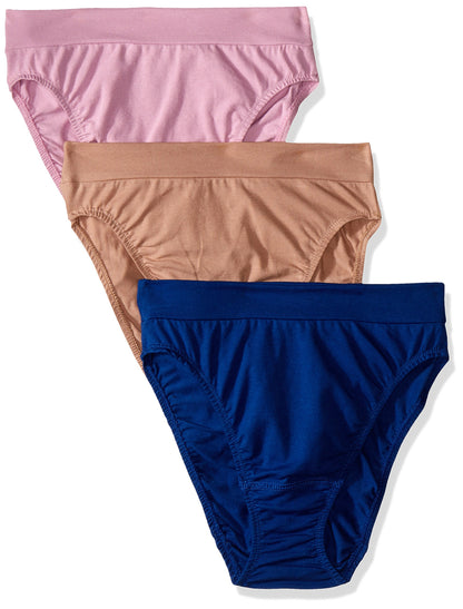 Fruit of the Loom Women's 3 Pack Cotton Hi-Cut Panties Assorted Colors