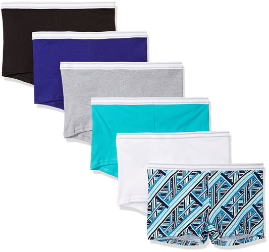 Hanes Women's Underwear Boy Shorts Pack, Underwear for Women, Moisture-Wicking Cotton Panties, 6-Pack (Colors May Vary)