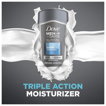 Dove Men + Care Clinical Protection Antiperspirant 72-Hour Sweat And Odor Protection Clean Comfort XL Antiperspirant For Men Formulated With Triple Action Moisturizer 2.7oz