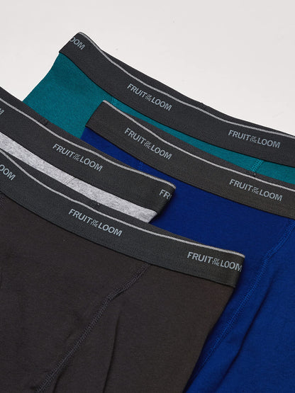 Fruit of the Loom Men's Low Rise Ringer Boxer Brief, Assorted, X-Large(Pack of 4)