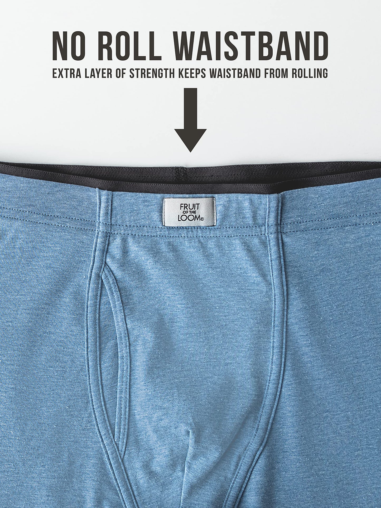 Fruit of the Loom Men's Crafted Comfort Stretch Boxer Briefs, Regular Leg-Covered Waistband-Assorted, X-Large