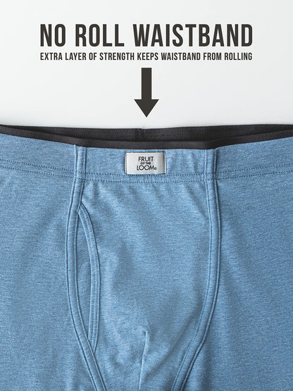 Fruit of the Loom Men's Crafted Comfort Stretch Boxer Briefs, Regular Leg-Covered Waistband-Assorted, X-Large