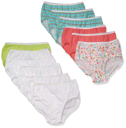 Fruit of the Loom Little Girls' Wardrobe Cotton Bikini ,Multi,6(Pack of 12)