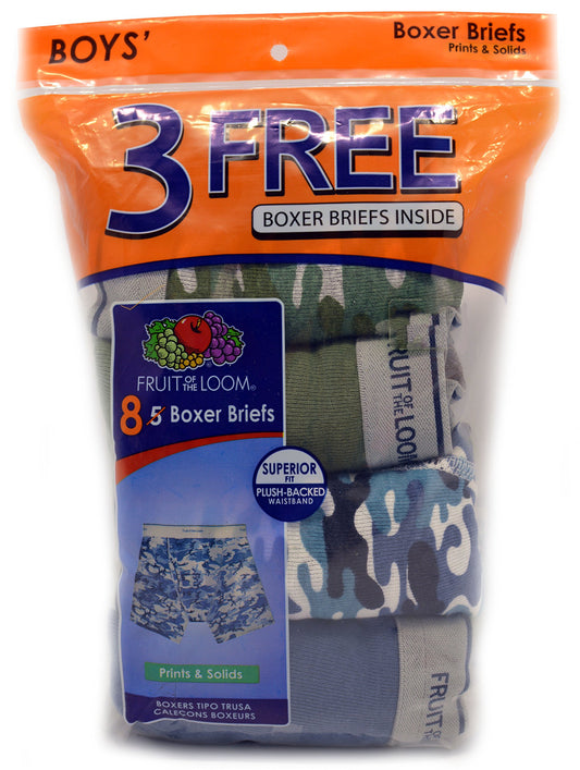 Fruit of the Loom Boy's 8 Pack Boxer Briefs (Small)