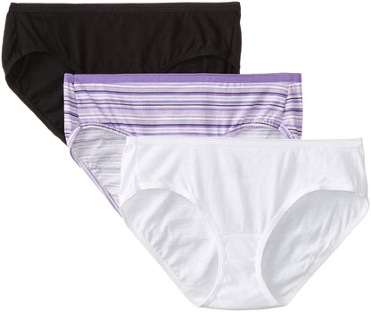 Hanes Women's 3-Pack No Ride Up 100% Cotton Hipsters, 3 Pack-White, 6