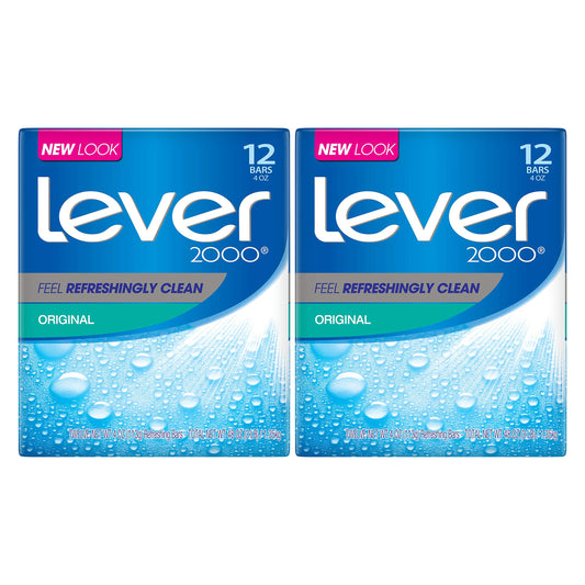 Lever 2000 Bar Soap, Original 4 Ounce 2-Packs of 12 Bars