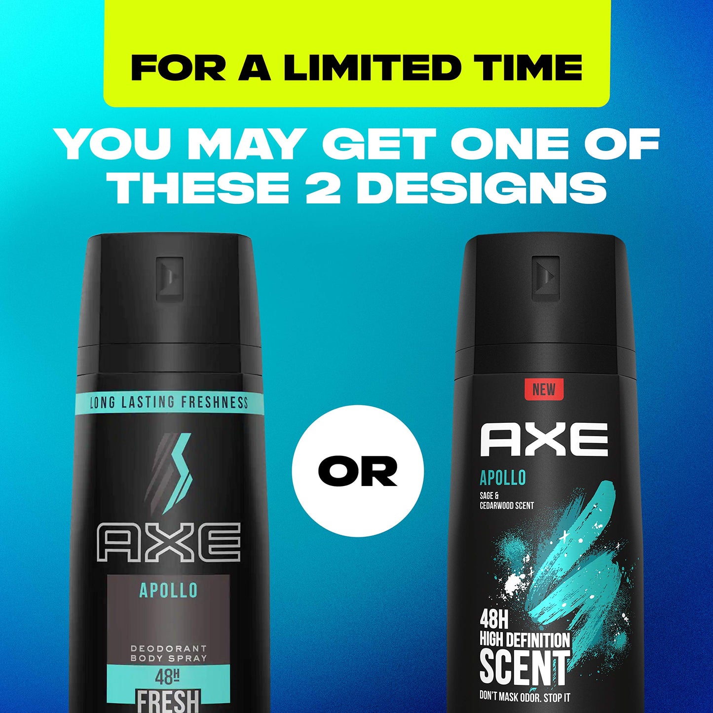 AXE Apollo Body Spray Deodorant For Long-Lasting Odor Protection, Sage And Cedarwood Deodorant For Men Formulated Without Aluminum 4.0 Oz (Pack of 12)