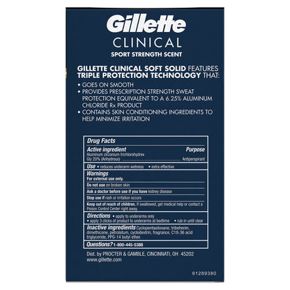 Gillette Clinical Clear Gel Sport Power Rush Antiperspirant and Deodorant, 1.6 oz Packaging may Vary