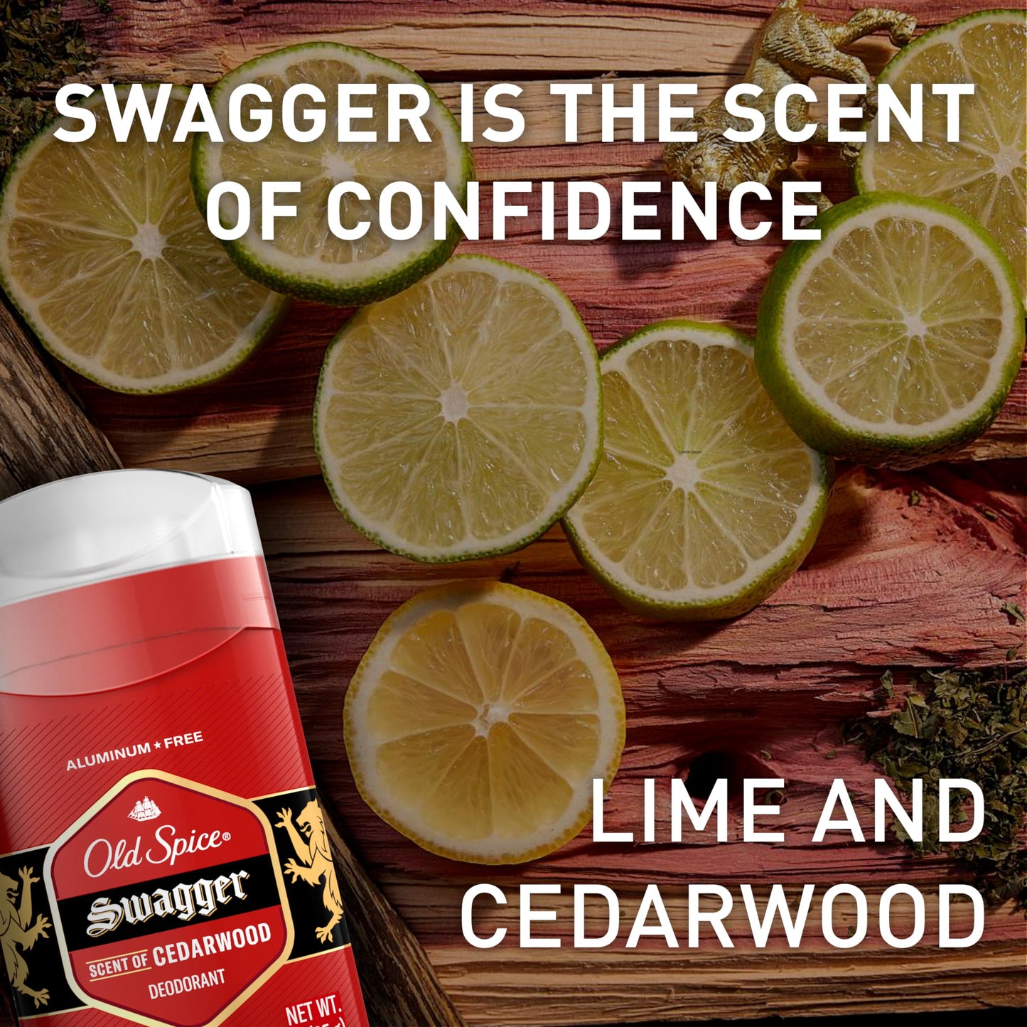 Old Spice Aluminum Free Deodorant for Men, 24/7 Odor Protection, 24/7 Freshness & Lasting Scent, Goes on Clean, Swagger with Cedarwood Scent, 3.0 oz (Pack of 2)