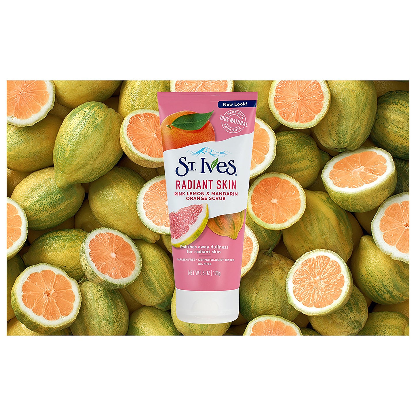 St. Ives Radiant Skin Face Scrub, Pink Lemon and Mandarin Orange, 6 oz