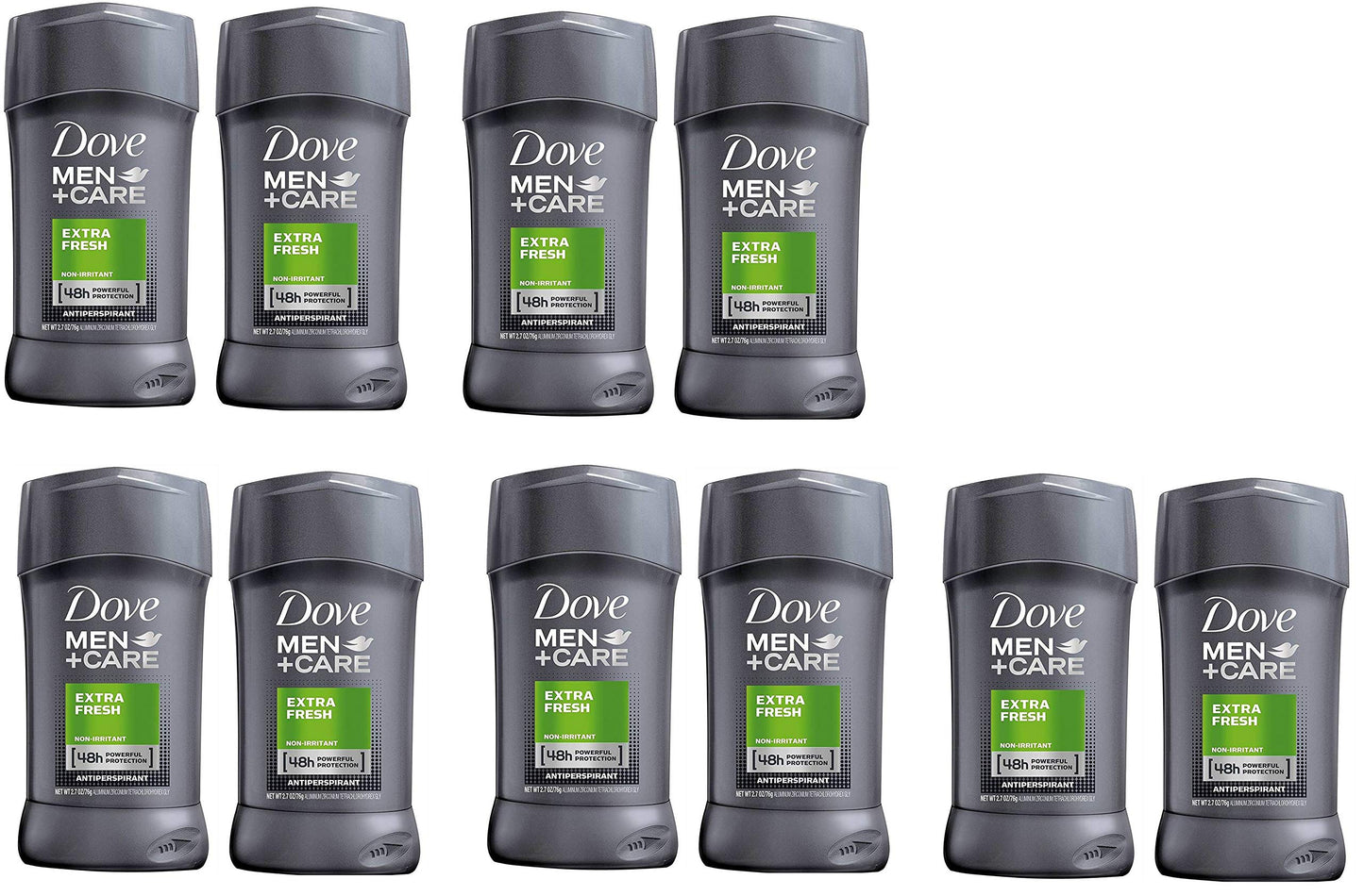Dove Men plus Care Antiperspirant Deodorant Stick, Extra Fresh, 2.7 oz, Pack of 10
