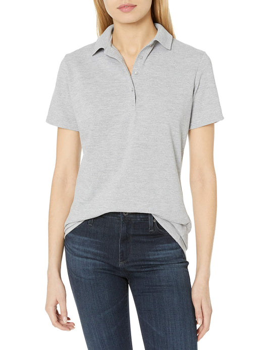 Hanes Women's Pique Polo, Light Steel, X Large