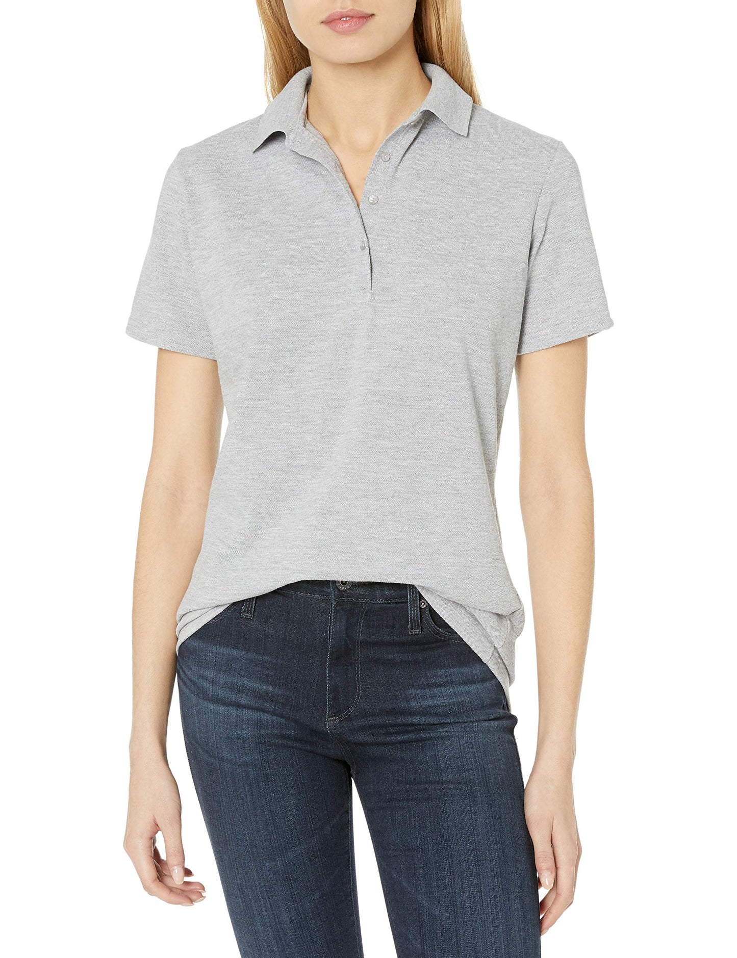 Hanes Women's Pique Polo, Light Steel, X Large