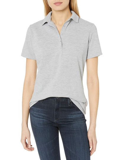 Hanes Women's Pique Polo, Light Steel, X Large