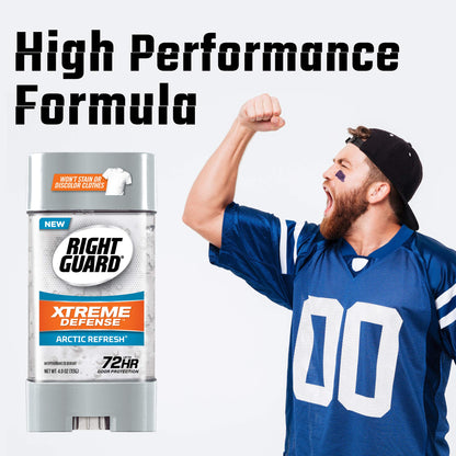 Right Guard Xtreme Defense Antiperspirant Deodorant Gel, Arctic Refresh, 4 Ounce (6 pack)