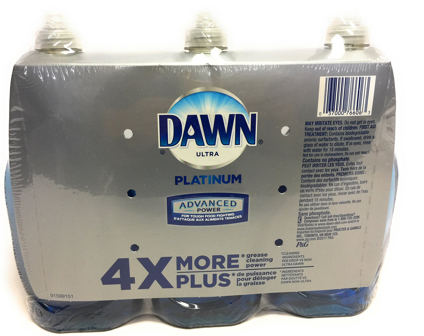 Dawn Dish Soap, Ultra Platinum Advanced Power 4X More (24 Fl. OZ x 3)