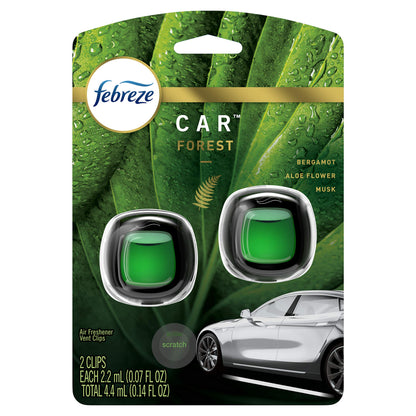 Febreze Car Air Fresheners, New Car Scent, Odor Eliminator for Strong Odors Car Vent Clips (2 Count)