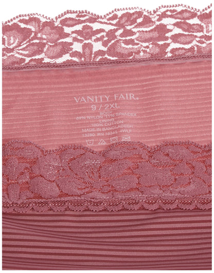 Vanity Fair Women's Flattering Lace Panties with Stretch, Brief-Black, 9