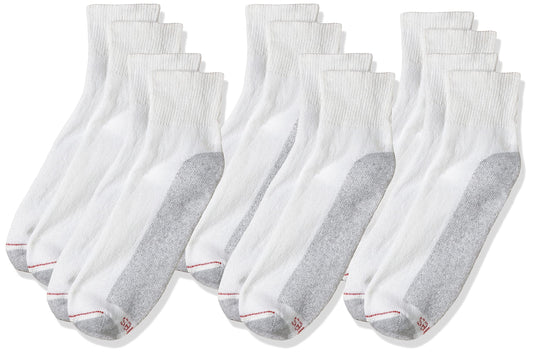Hanes Men's 6-Pack Cushion Crew Socks (12-14 / Shoe: 13-15), 3 PK 18 Pairs