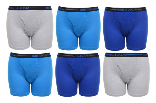 6 Pack of Fruit of the Loom Breathable Boxer Brief Underwear Multipack, Cotton/Mesh Assorted, Small