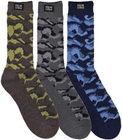 Polar Extreme Men's Thermal Sock Pack of 2 … (Grey Camo)