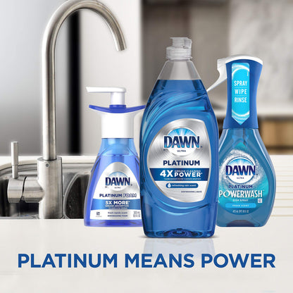 Dawn Platinum Dishwashing Liquid Dish Soap, Refreshing Rain Scent, 24 Fl Oz