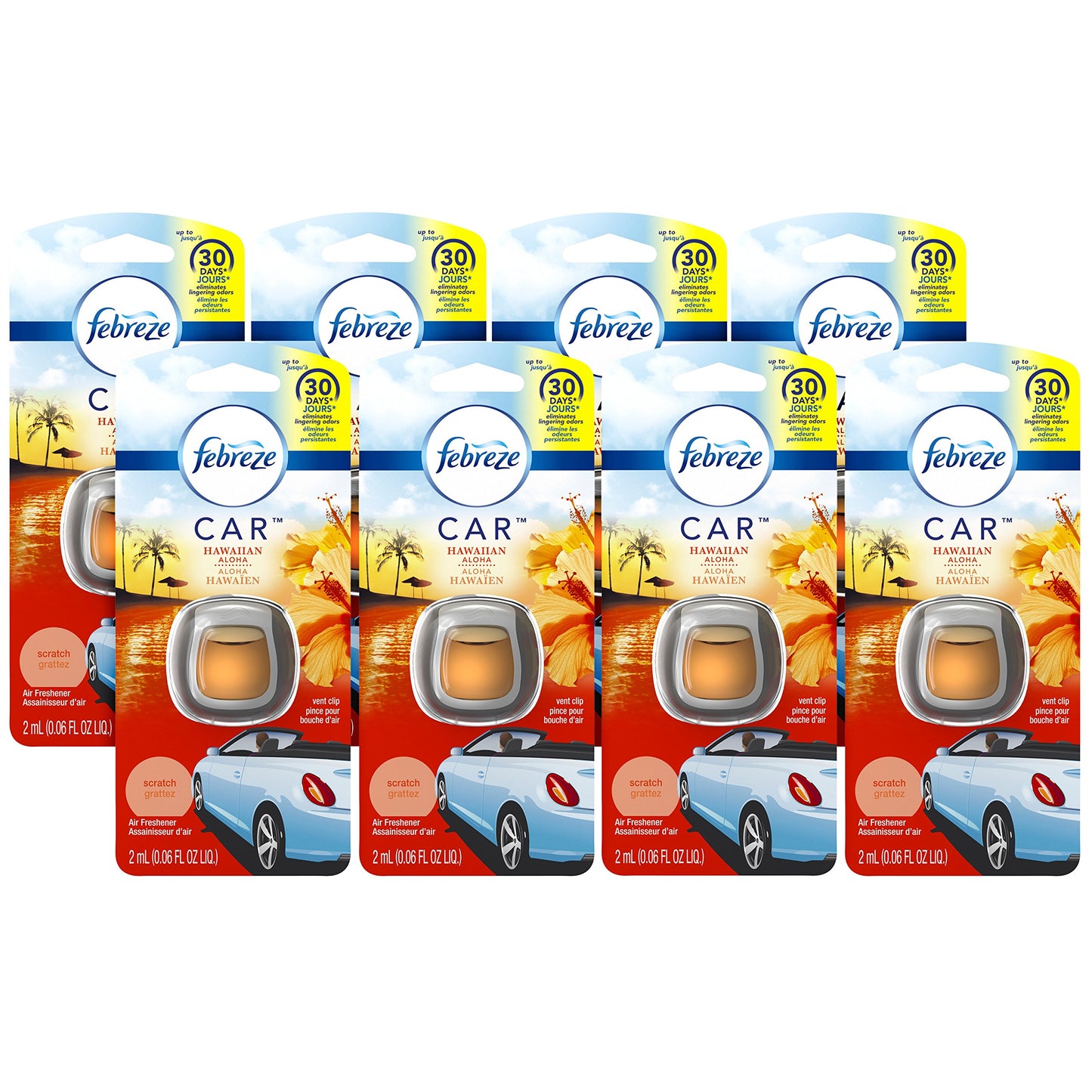 Febreze Car Air Fresheners, New Car Scent, Odor Eliminator for Strong Odors Car Vent Clips (2 Count)