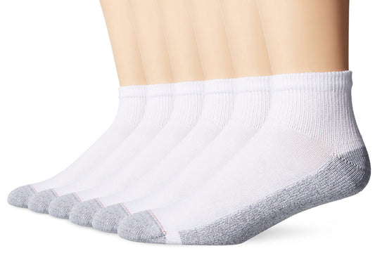 Hanes mens Hanes Men's Performance Ankle Socks, 6-pair Pack casual socks, White, 6 12 US