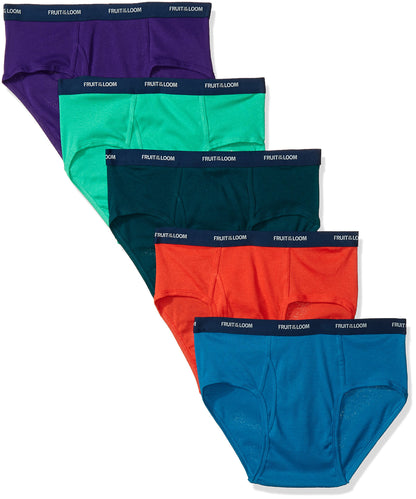 Fruit of the Loom Men's Low Rise Brief - Colors May Vary(Pack of 5),Assorted,Large(38-40)
